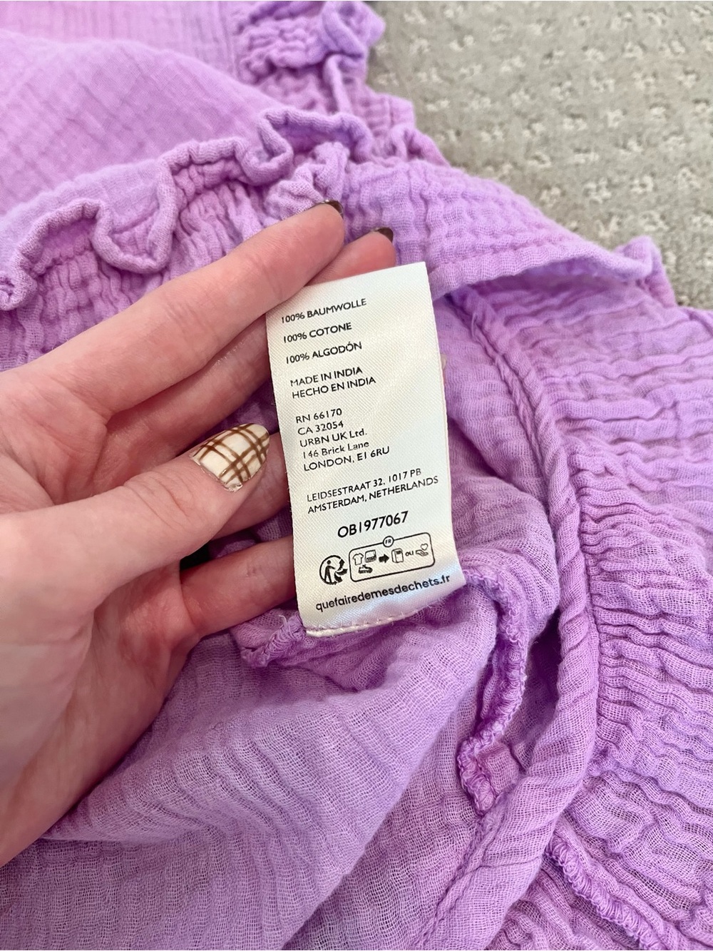 Free People Lilac Ruffle Top - Picture 6 of 7